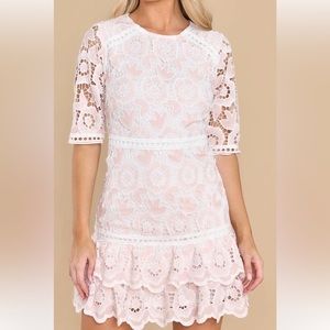 Pale pink lace dress